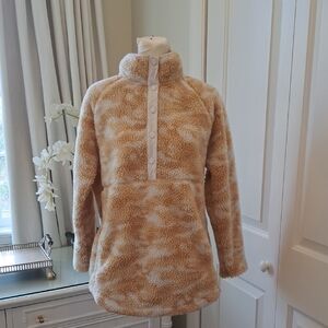 Vineyard Vines‎ Womens Classic Preppy Sherpa Teddy Pullover Camo Print MED